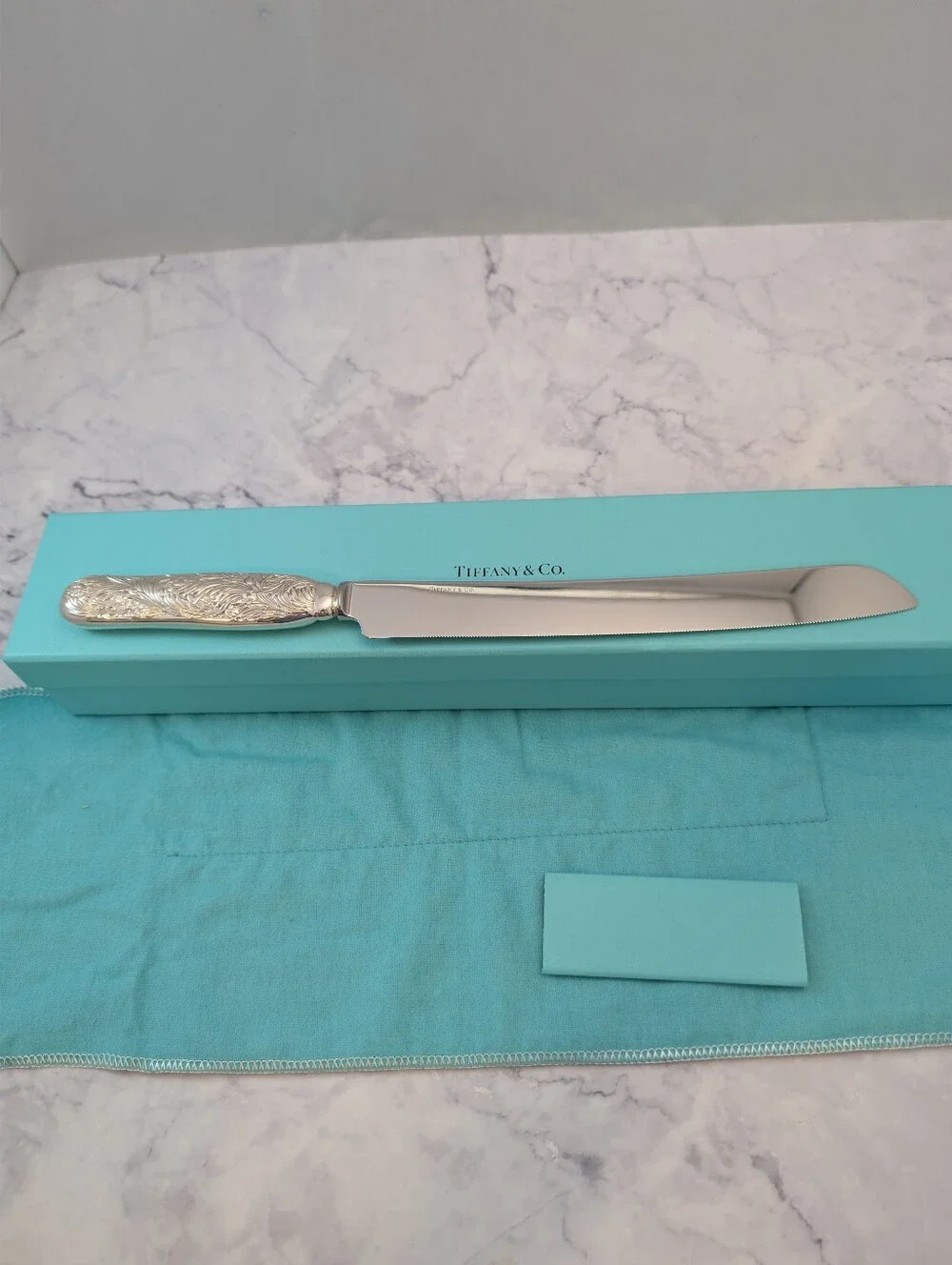 Tiffany & Co. Chrysanthemum Sterling Silver Cake Knife 12.5